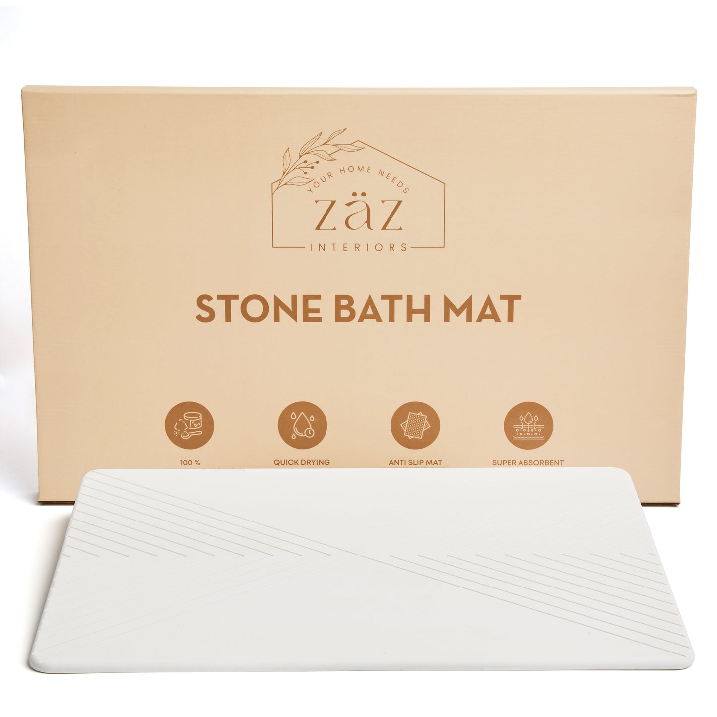 STONE BATH MAT LACE WHITE