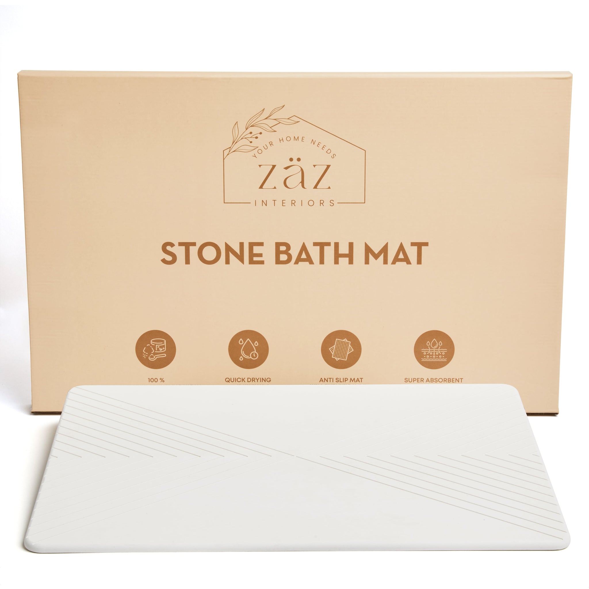 STONE BATH MAT LACE WHITE