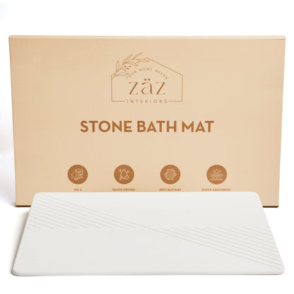 STONE BATH MAT LACE WHITE